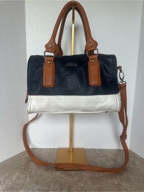 GUESS Nautical Tricolour Satchel Preppy Satchel Crossbody Bag Barrel Purse